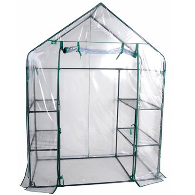 Walk In Greenhouse 4 Shelves With PE Cover Only - 4