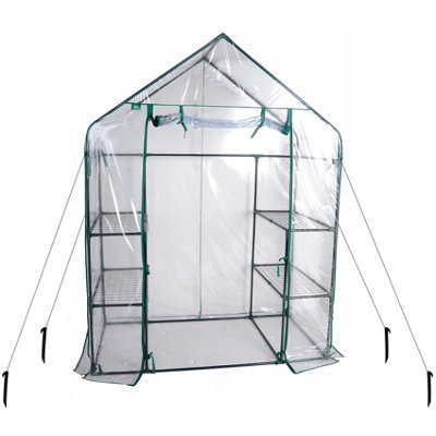 Walk In Greenhouse 4 Shelves With PE Cover Only - 5