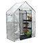 Walk In Greenhouse with PE Cover, 3 Tier with 6 Shelves, Roll Up Door & Netted Windows for Temperature Control