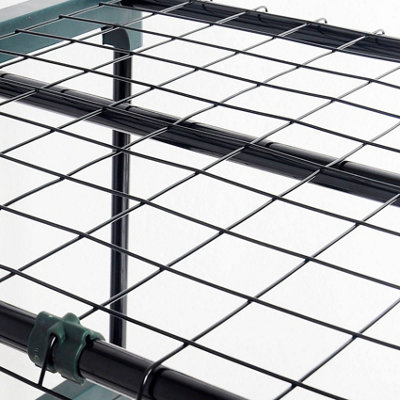 Walk In Greenhouse With PE Cover Garden Grow Green House with 4 Shelves - 4
