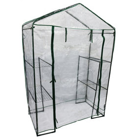 Walk in Greenhouse with PVC Cover Garden Grow Growing Room with Shelves