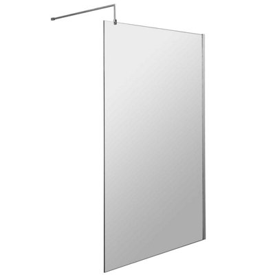 Walk In Screen Panel 2000x760mm Wet Room Shower Enclosure Clear Tempered Glass With Shower Tray 1700x700mm