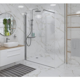 Walk In Screen Panel 2000x900mm Wet Room Shower Enclosure Glass With Shower Tray 1200 x 700 mm