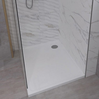 Walk In Screen Panel 760mm Wet Room Shower Enclosure Glass With Shower Tray 1200x700mm - 4