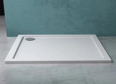 Walk In Shower Glass Panel Black Frame 700 mm And Shower Tray 1200 x 700 mm - 4