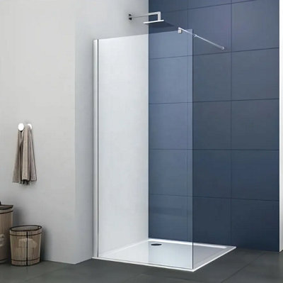 Walk In Shower Screen - Main Screen Size: 1100mm Screen Chrome  Extras: No Extras