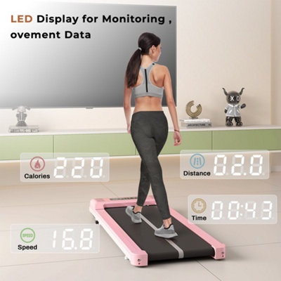 Walking Pad 2 in 1 for Walking and Jogging Under Desk Treadmill with Remote Control for