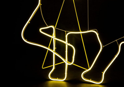 Walking Reindeer Neon Effect Rope Light Silhouette Double Side 90 Warm White LEDs Christmas Outdoor - 4