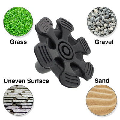 Heavy Duty Walking Cane Rubber Tip - Large Base Ferrule For Better Grip (19mm / 3/4 Inch)
