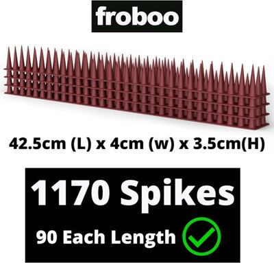 Wall and Fence Spikes Deterrent. Stop Birds, Pigeons and Cats Sitting on Fence 5.5M length 3.5cm Tall Protects 3x6ft Fence Panels
