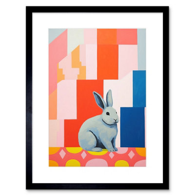 Wall Art Print Fat White Rabbit Bold Pop Art Colourful Conceptual ...