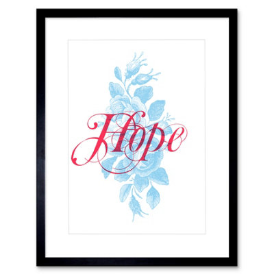 Wall Art Print Hope Rose Bush Artwork Framed 9X7 Inch