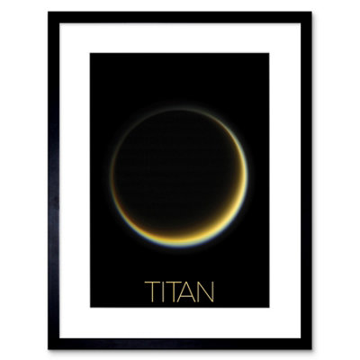 Wall Art Print NASA Our Solar System Titan Saturn's Moon Night Side ...