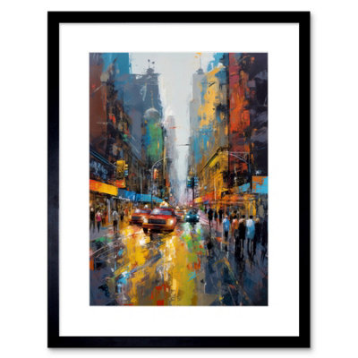 Wall Art Print New York City Street Taxi Traffic Modern Cityscape ...