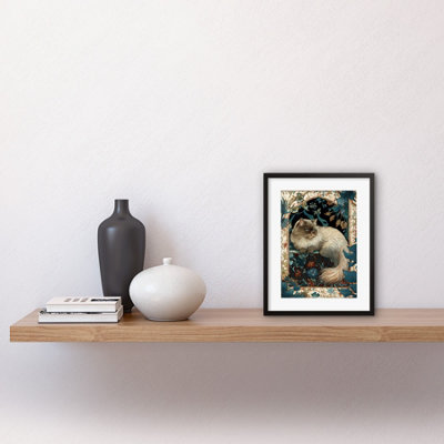 Wall Art Print Perched Himalayan Persian Cat Modern Art Nouveau Artwork ...
