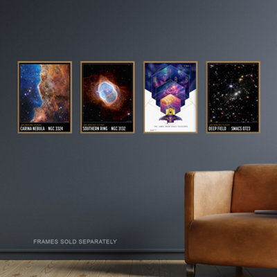Wall Art Print Set of 4 NASA James Webb Telescope Images Cosmic Cliffs ...