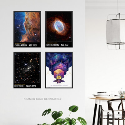 Wall Art Print Set of 4 NASA James Webb Telescope Images Cosmic Cliffs ...