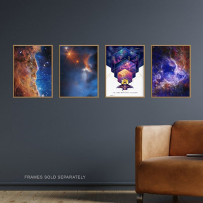 Wall Art Print Set of 4 NASA James Webb Telescope Images Cosmic Cliffs ...