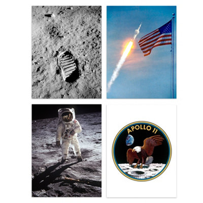 Wall Art Print Set of 4 NASA Spaceship Apollo 11 Mission Moon Landing ...