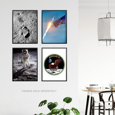 Wall Art Print Set of 4 NASA Spaceship Apollo 11 Mission Moon Landing ...