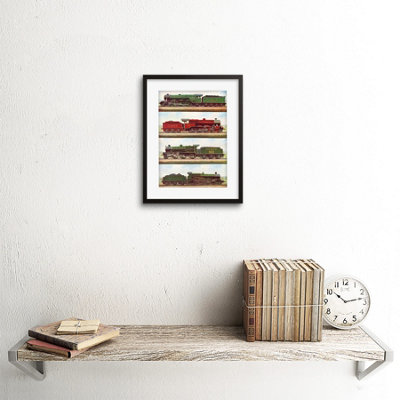 Wall Art Print Transport Vintage Painting Train Engine Locomotives ...