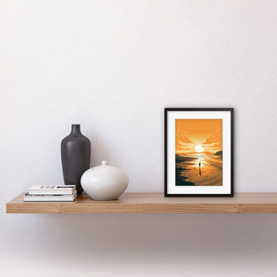 Wall Art Print Walk into the Sunset Sand Beach Coastal Landscape ...