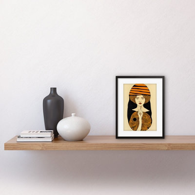 Wall Art Print Woman Portrait Retro Mid Century Modern Art Nouveau ...