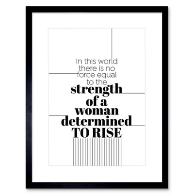 Wall Art Print Woman Strength Determined Lines Framed 9X7 Inch