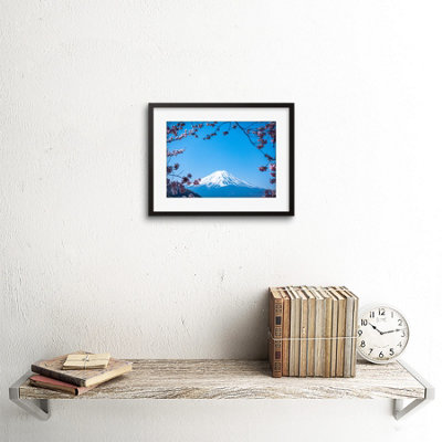 Wall Art Print Ying Cherry Blossom Mount Fuji Japan Framed 9X7 Inch