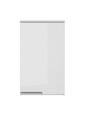 Wall Bathroom Cabinet Storage Unit 1 Door Cupboard Handleless White Gloss Spice