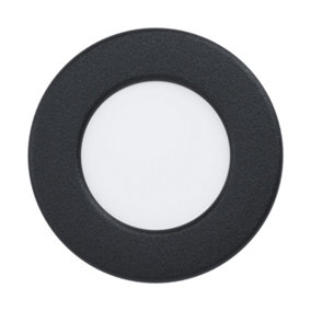 Wall / Ceiling Flush Downlight Black Round Spotlight 2.7W Built in LED