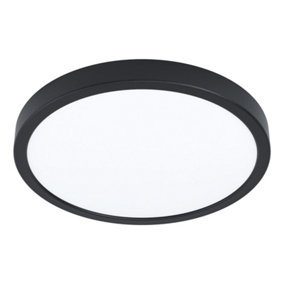 Wall / Ceiling Light Black 285mm Round Surface Mounted 20W LED 3000K