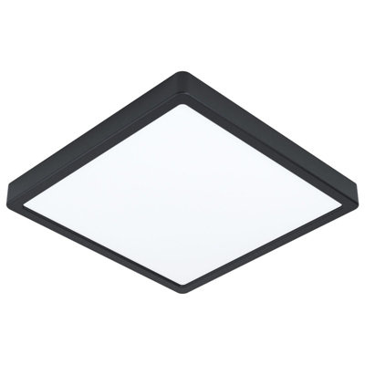 Wall / Ceiling Light Black 285mm Square Surface Mounted 20W LED 3000K