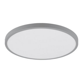 Wall / Ceiling Light Silver 400mm Round Surface Mounted 25W LED 3000K