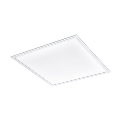 Wall / Ceiling Light White Aluminium 595mm Square Panel 40W Built in LED 4000K