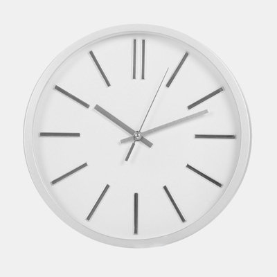 Wall Clock Round Home Decor Metallic Bedroom Round Living Room Kitchen - 3