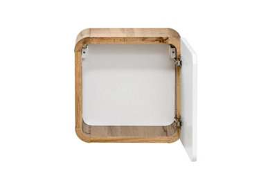 Wall Cube Unit Cupboard Cabinet Floating Bathroom Storage White Gloss Oak Arub