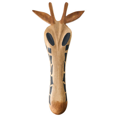 Wall Decor Giraffe EKPOMA Mango Wood 68 cm Light Brown