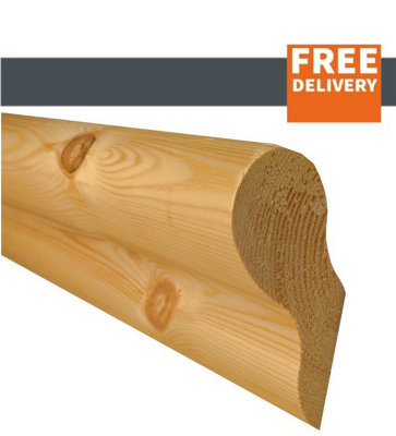 Wall fix Pigs ear Handrail 94mm(W) x 34mm(T) x 4200mm(L).  2 Lengths In A Pack