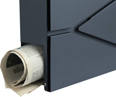 Wall-Fixed Post Box, Includes Keys and Newspaper Holder, Modern Look ...