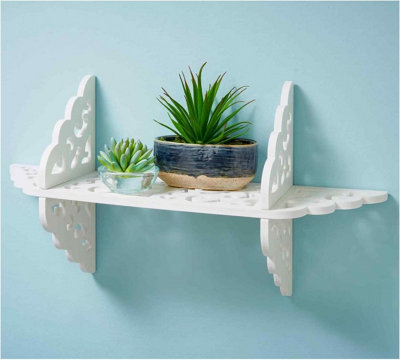 Wall Floating Shelf Living Room Bedroom Kitchen Decorative Display Wooden White Shelf Décor Furniture