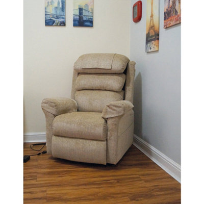 Wall Hugging Rise & Recline Arm Chair - Waterfall Pillow - Oat Chenille ...
