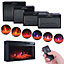 Wall Inset Electric Fire Fireplace 7 Flame Colors with Remote Control 28 Inch H 39 cm