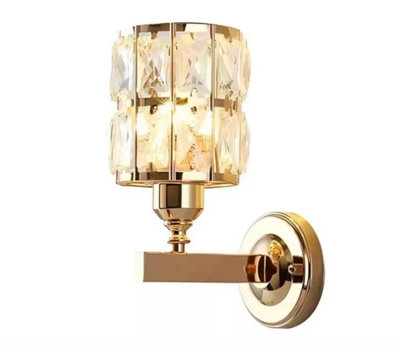 Wall Lamp LED Crystal Pink Gold Wall Sconces Lights Indoor