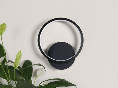 Wall Light Indoor Modern Wall Lamp Minimalist Round Sconces Wall LED Black