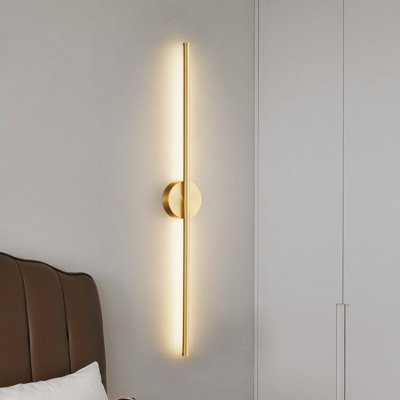 Long LED Wall Light Modern Strip Wall Light Fixture Stainless Steel Exterior Waterproof Wall Lamp Sconce For Outdoor House Garden Porch Patio Deck