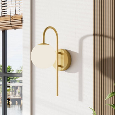 Wall Light with Frosted Glass Shade, Bulb Not Included