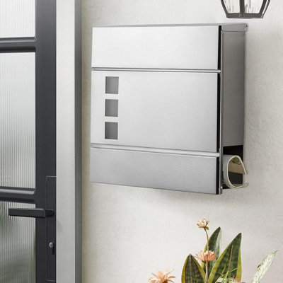Wall Mailbox with Locking Mechanism, Contemporary Design and Newspaper ...