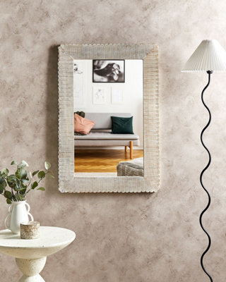 Wall Mirror BAUGY 63 cm 94 cm Wood White