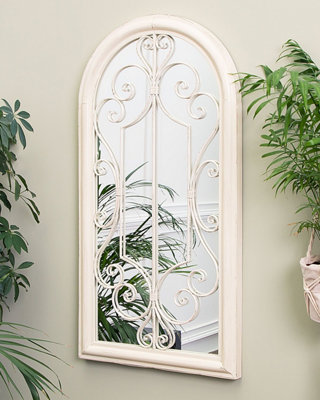 Wall Mirror CAMPEL 49 cm 97 cm Metal Cream